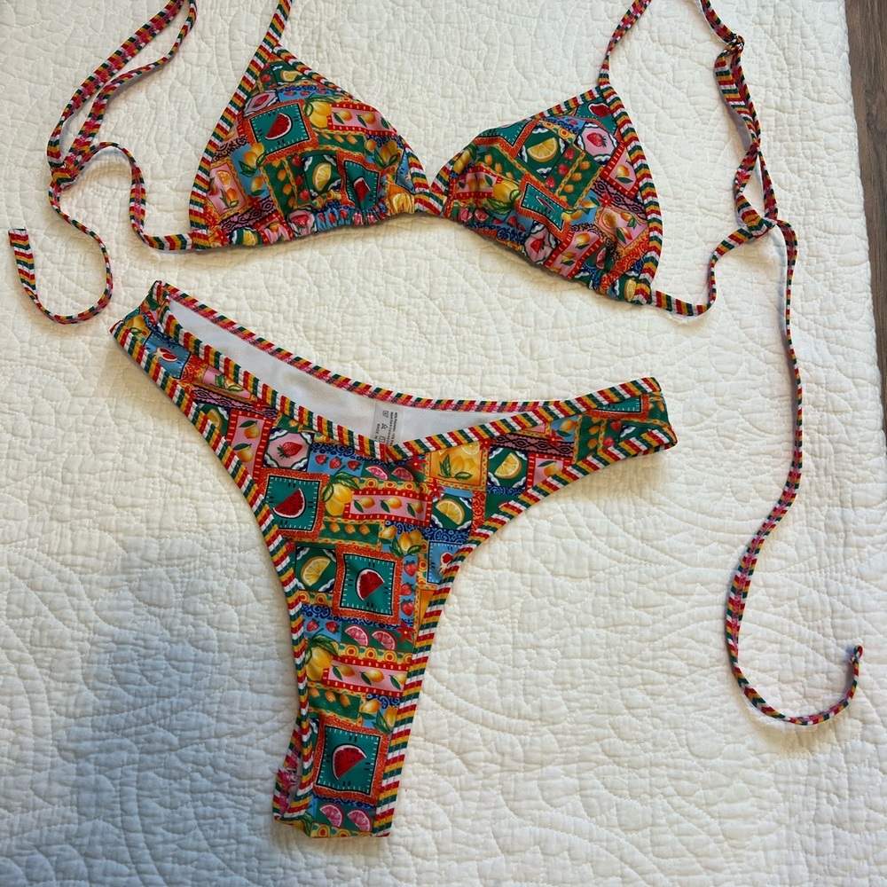Colorful Patterned Bikini Set
